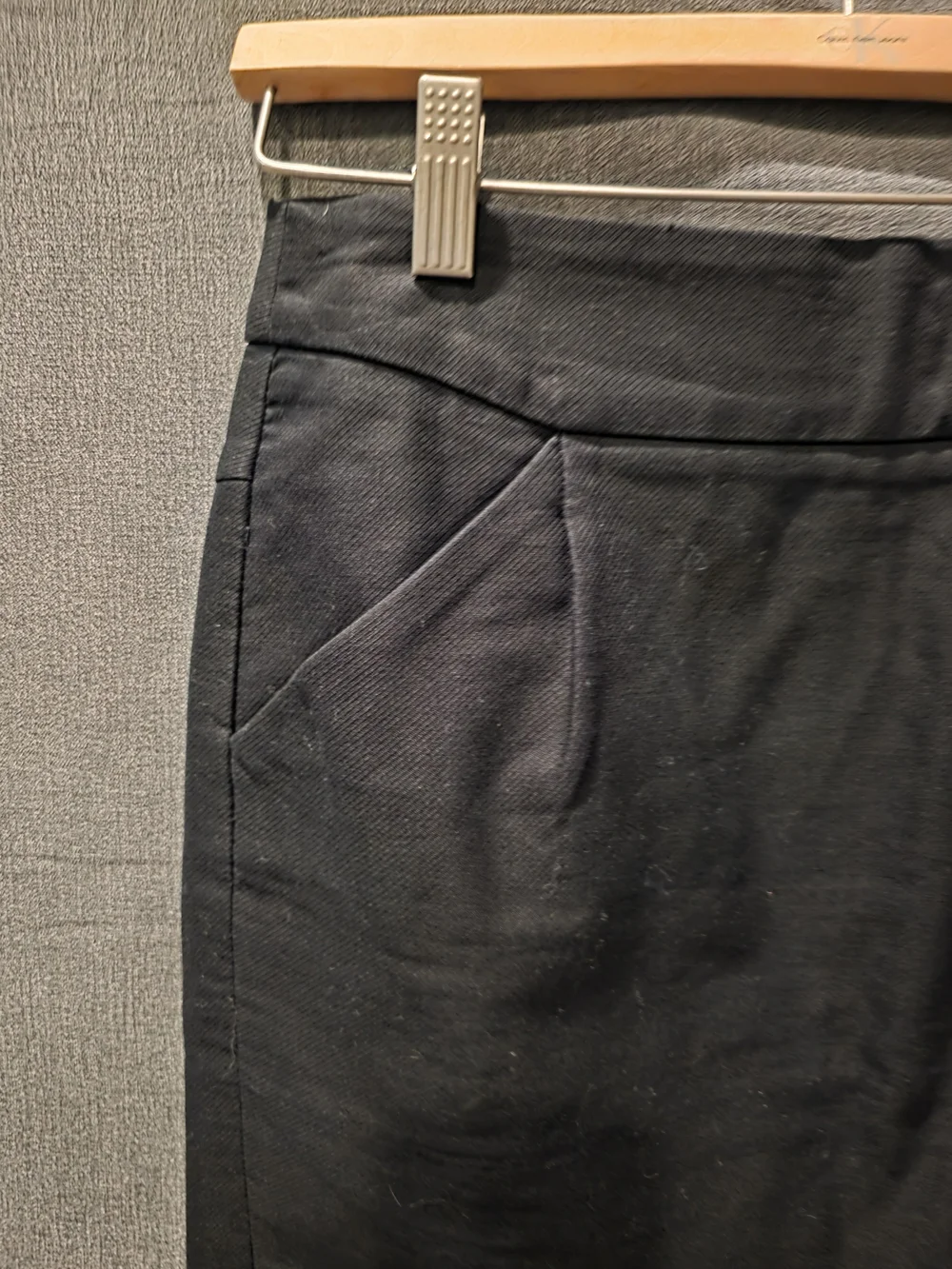 J. Crew The Pencil Skirt Black Front Pockets Size 8 Waist 15 1/2in Length 21in